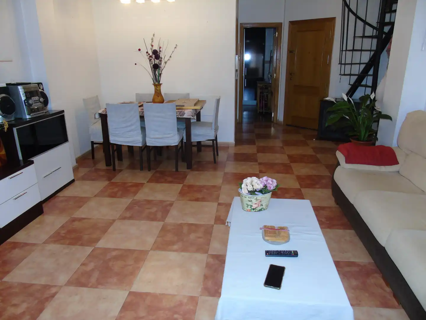 Esszimmer von Dachboden zum Verkauf in Lorquí mit Klimaanlage, Terrasse und Ofen