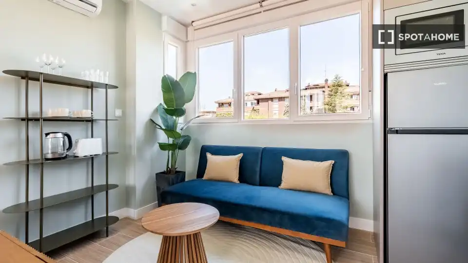 Living room of Flat for rent in Madrid  with Air Conditioner, Heating and Furnished
