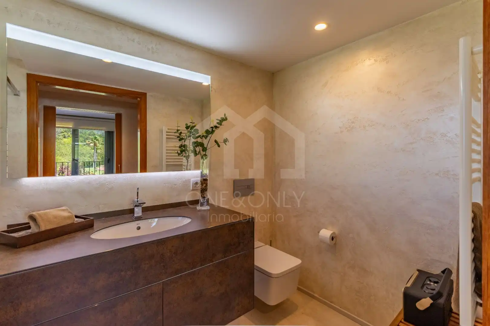 Badezimmer von Haus oder Chalet zur Miete in Mont-roig del Camp mit Klimaanlage, Heizung und Privatgarten