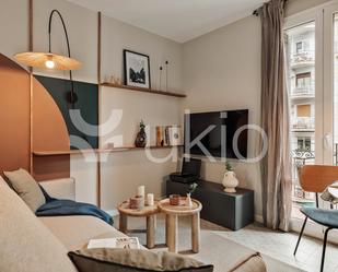 Sala d'estar de Apartament de lloguer en  Barcelona Capital amb Aire condicionat, Calefacció i Moblat