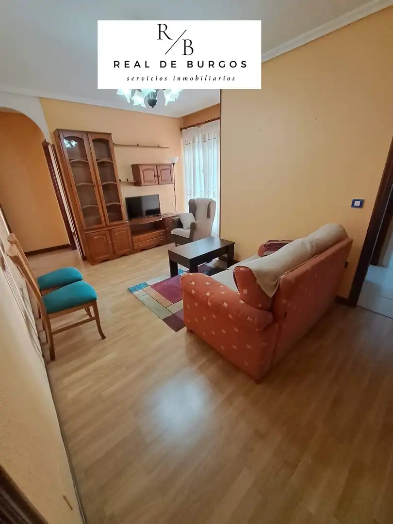 Sala d'estar de Pis de lloguer en Valladolid amb Calefacció, Parquet i Terrassa