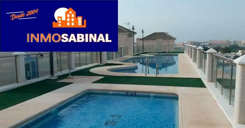 Swimming pool of Flat for sale in Roquetas de Mar  with Air Conditioner, Terrace and Furnished