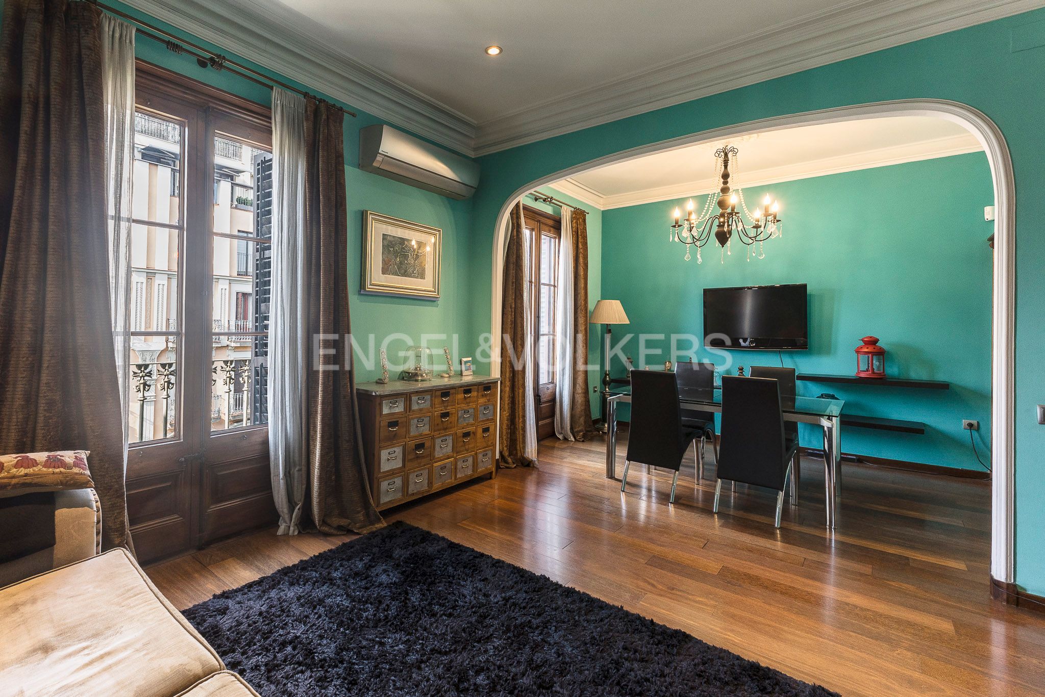 Sala de estar de Apartamento en venta en  Barcelona Capital con Aire acondicionado, Calefacción y Parquet