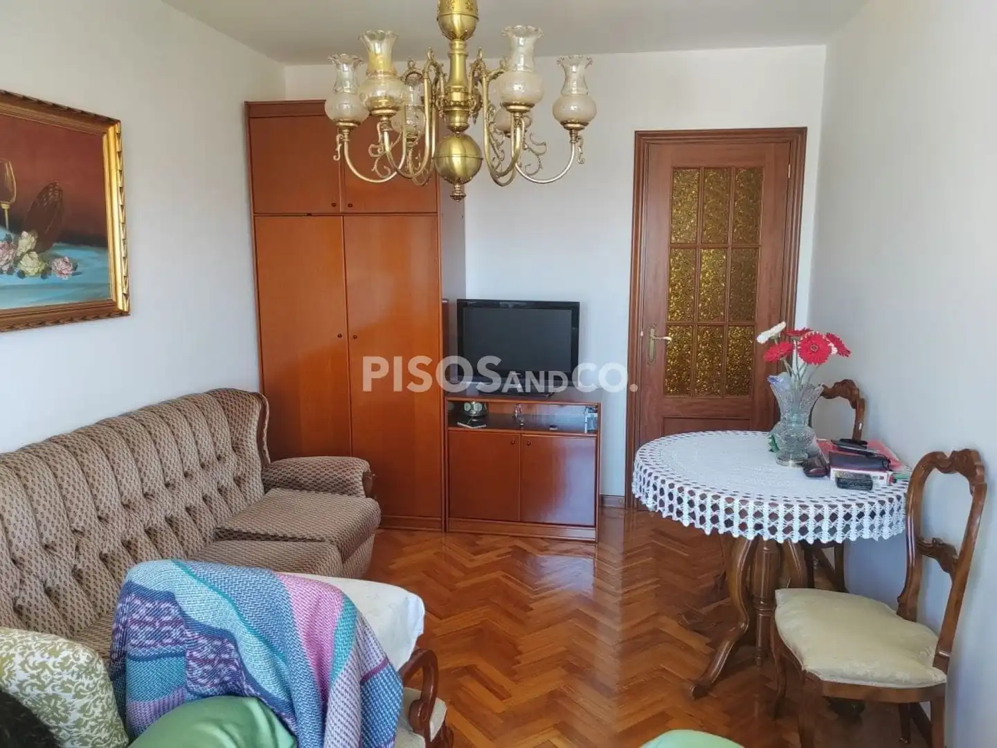 Sala de estar de Piso en venta en A Coruña Capital  con Calefacción, Trastero y Amueblado