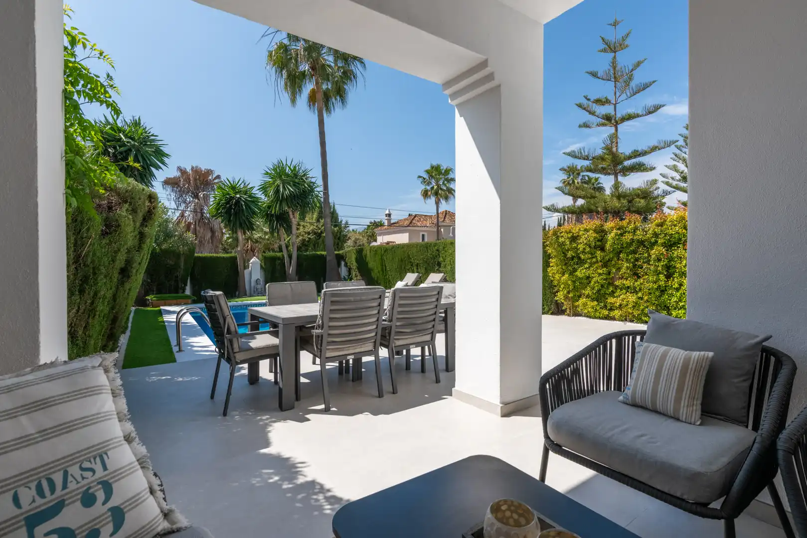 Terraza de Casa o chalet en venta en Estepona con Aire acondicionado, Jardín privado y Terraza