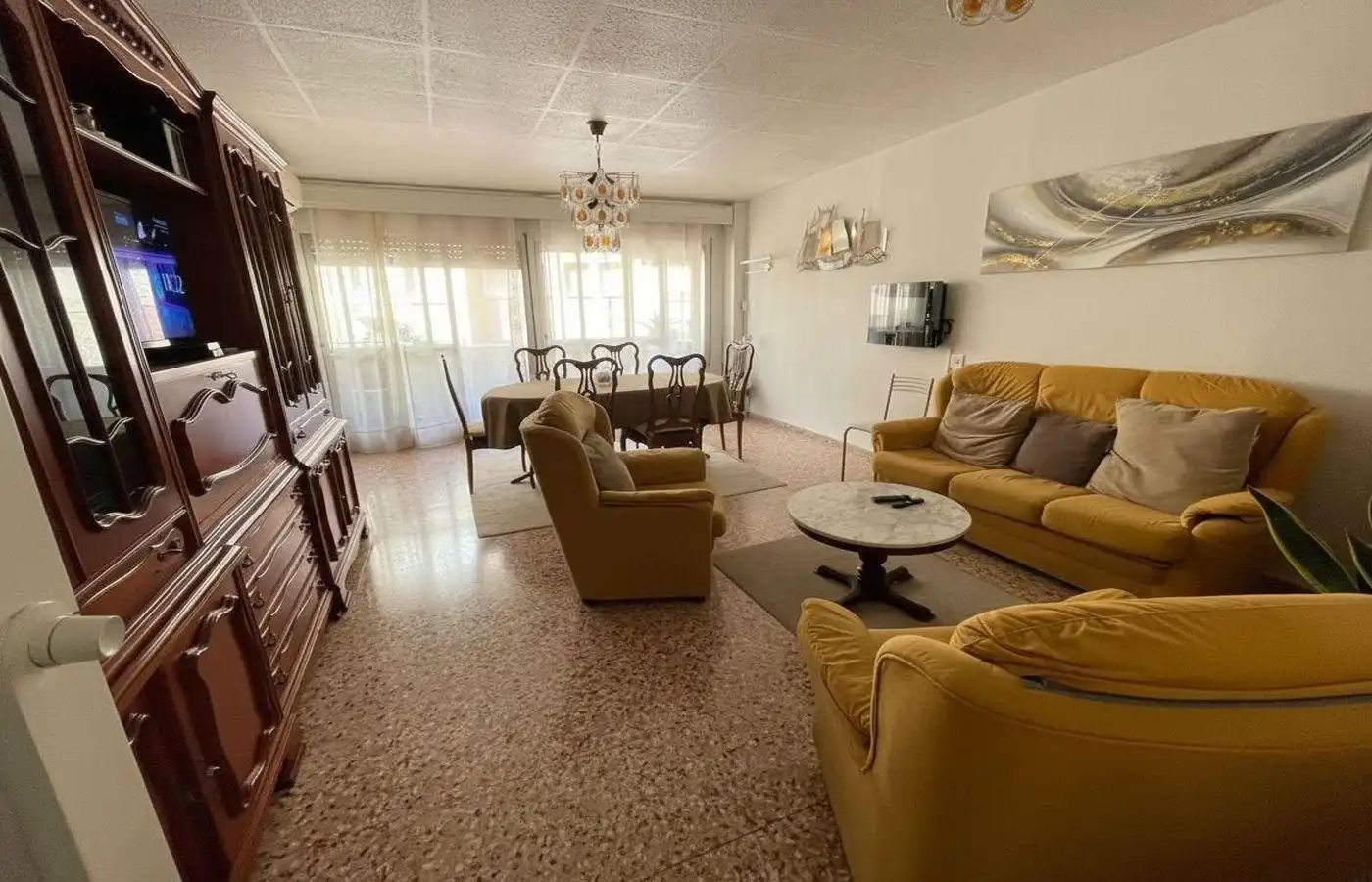 Sala d'estar de Pis en venda en La Ràpita amb Calefacció, Terrassa i Moblat
