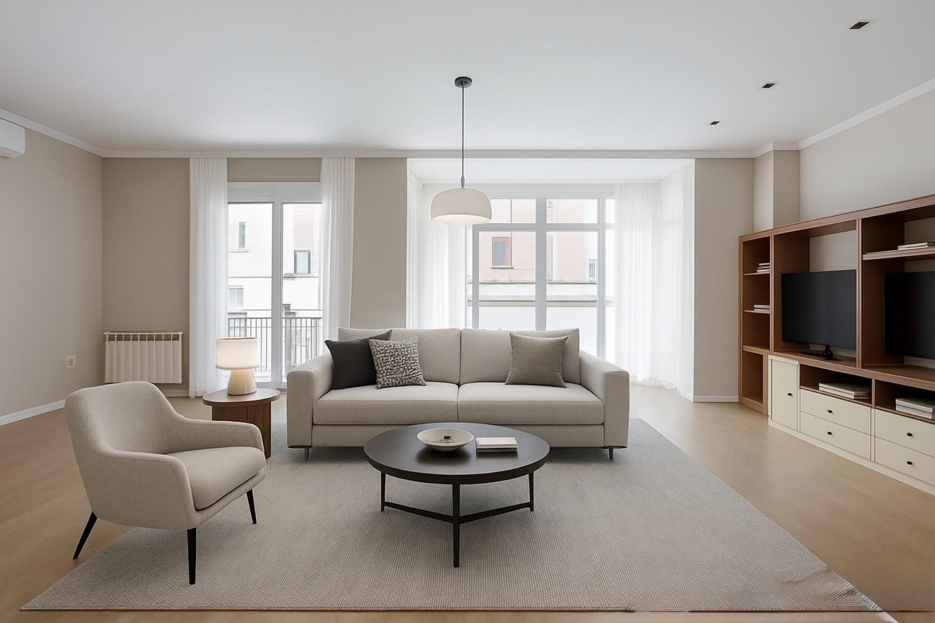 Sala de estar de Piso en venta en  Barcelona Capital con Aire acondicionado, Calefacción y Parquet