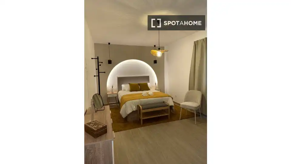 Habitación de Apartamento para compartir en Tinajo con Aire acondicionado, Terraza y Amueblado