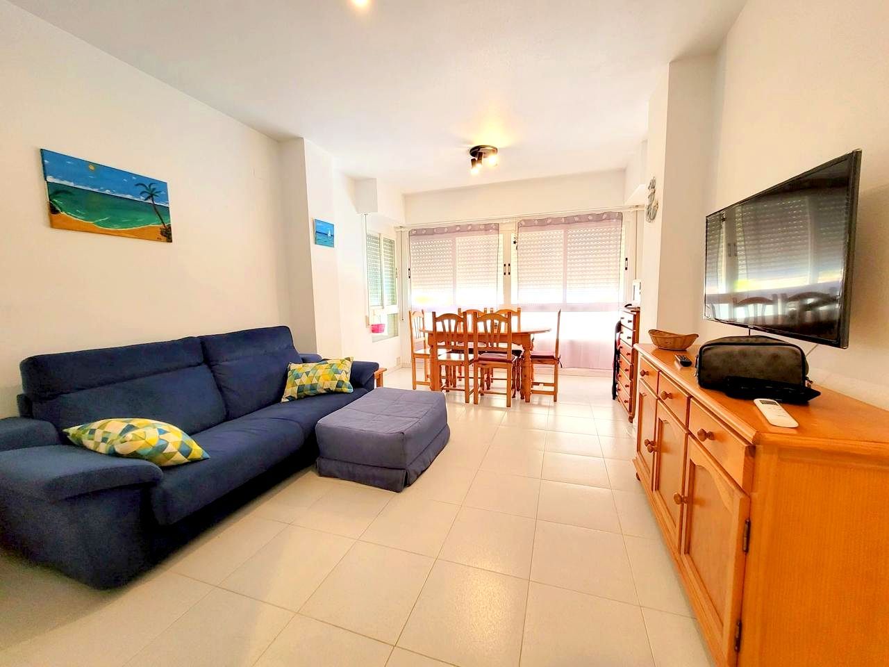 Sala d'estar de Apartament en venda en Gandia amb Aire condicionat, Moblat i Piscina comunitària