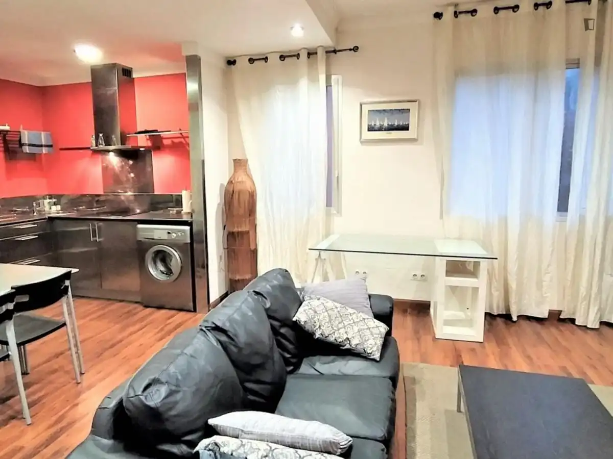 Living room of Study for rent in Barcelona  with Air Conditioner, Heating and Furnished