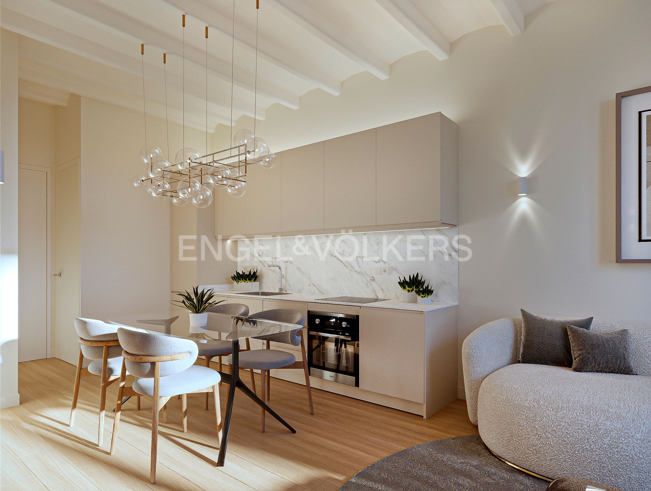 Living room of Apartment for sale in  Barcelona Capital  with Air Conditioner, Heating and Parquet flooring