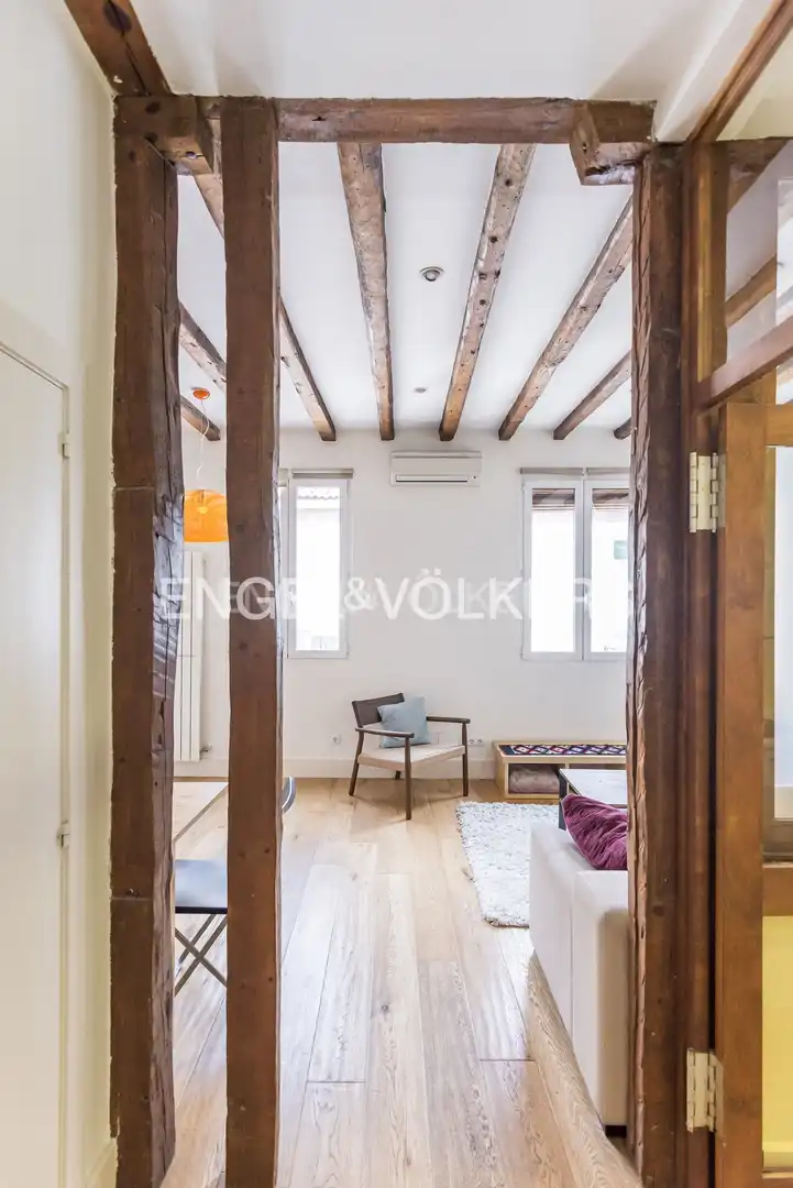 Living room of Attic for rent in Madrid  with Air Conditioner, Heating and Parquet flooring