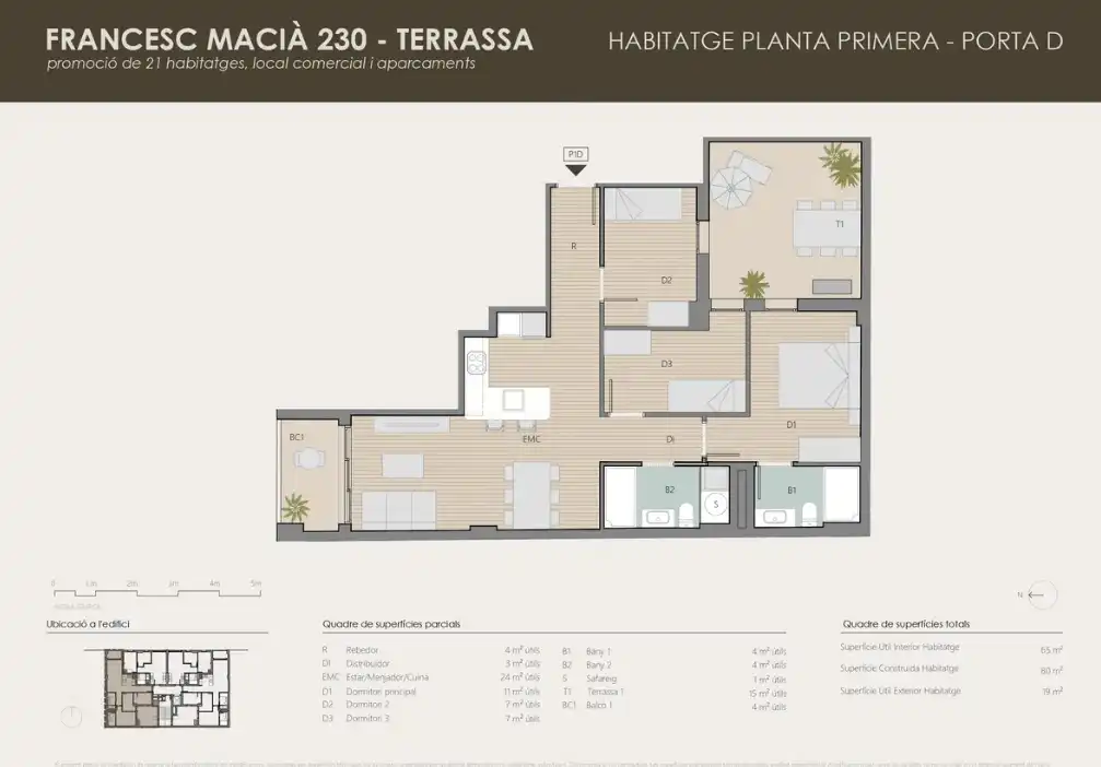 Neubau-Wohnung mit Terrasse zum Verkauf in Rambla de Francesc Macià, imagen 3