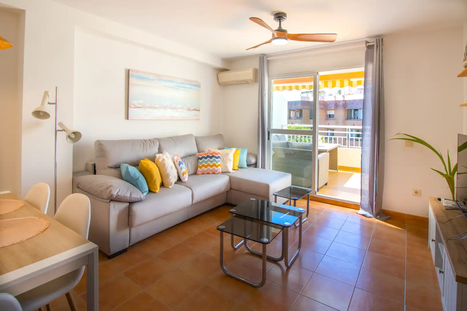 Sala de estar de Ático de alquiler en Jávea / Xàbia con Aire acondicionado, Calefacción y Terraza