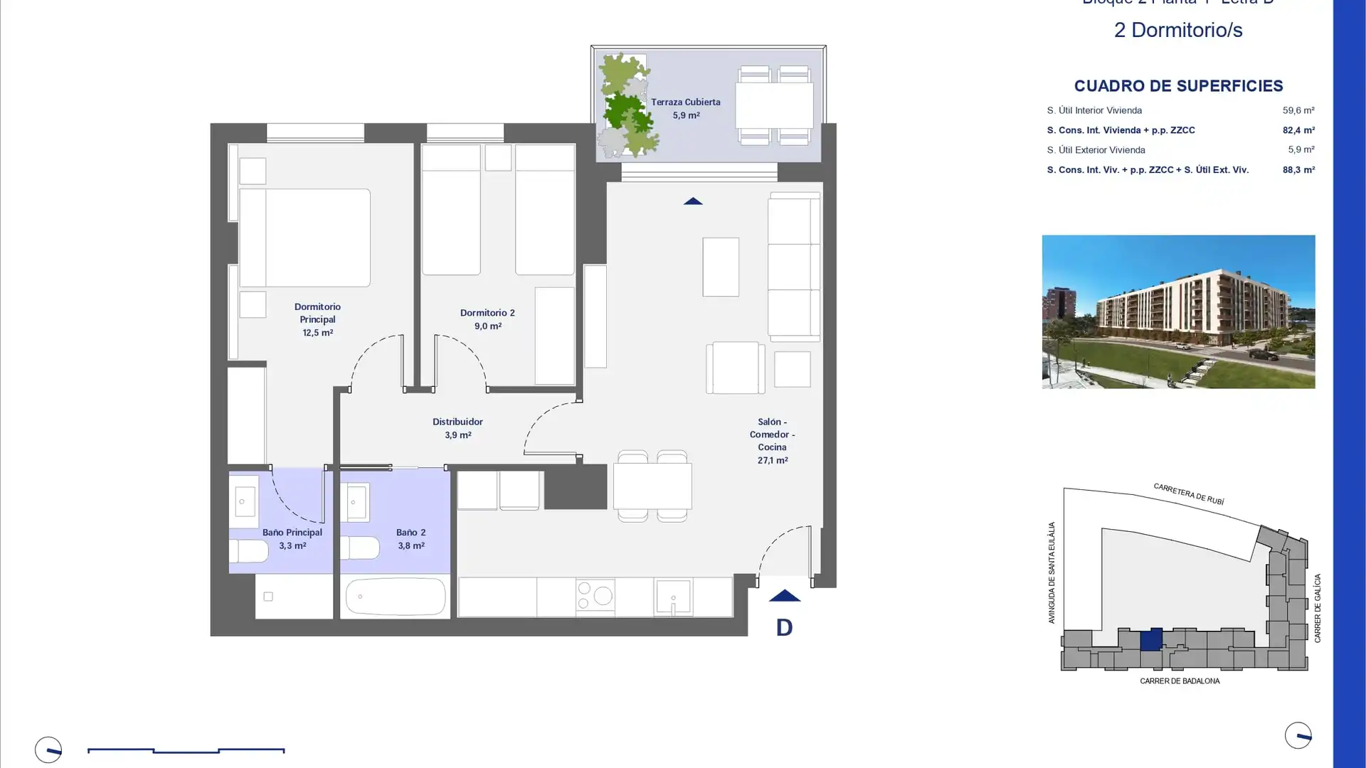 Wohnung zum Verkauf in Terrassa mit Klimaanlage, Heizung und Privatgarten