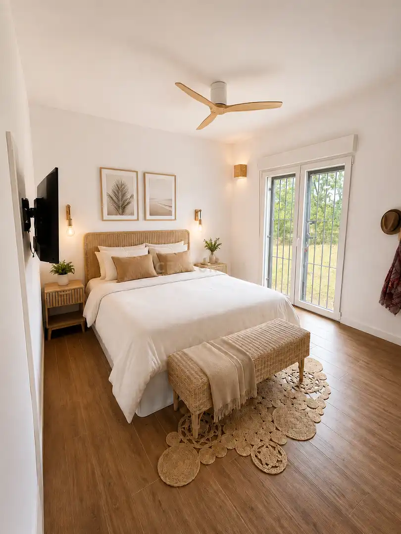 Bedroom of Houses for sale in Arroyo de la Luz  with Air Conditioner, Private garden and Swimming Pool