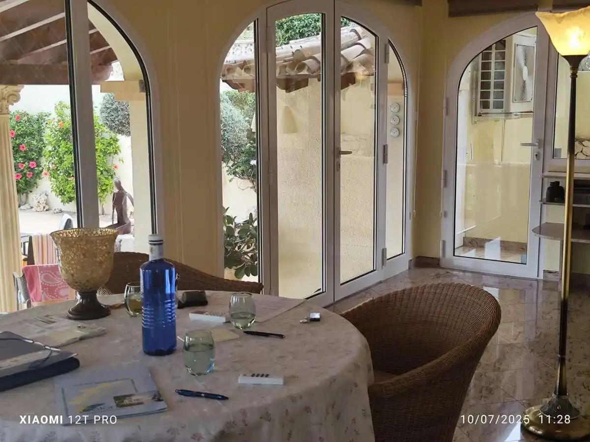 Dining room of Houses for sale in Benitachell / El Poble Nou de Benitatxell  with Air Conditioner, Heating and Private garden