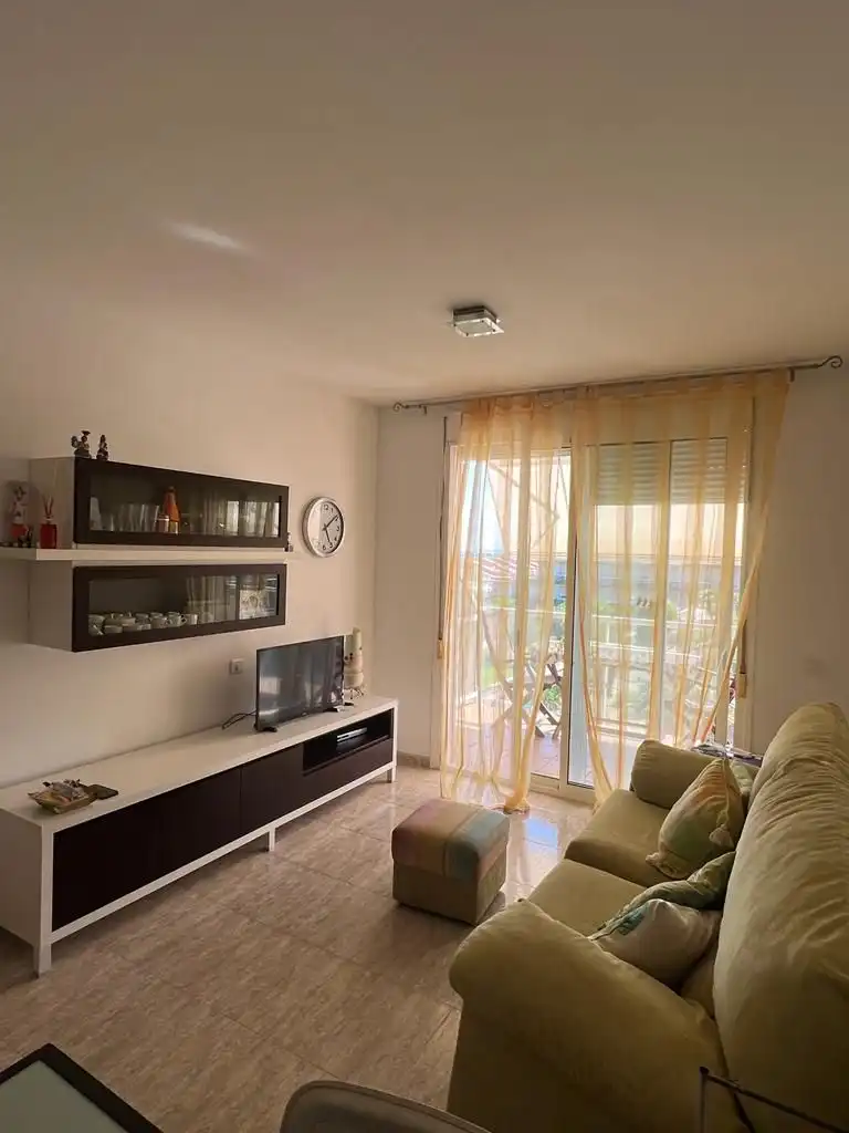 Sala d'estar de Apartament en venda en Alcanar amb Terrassa, Traster i Piscina comunitària