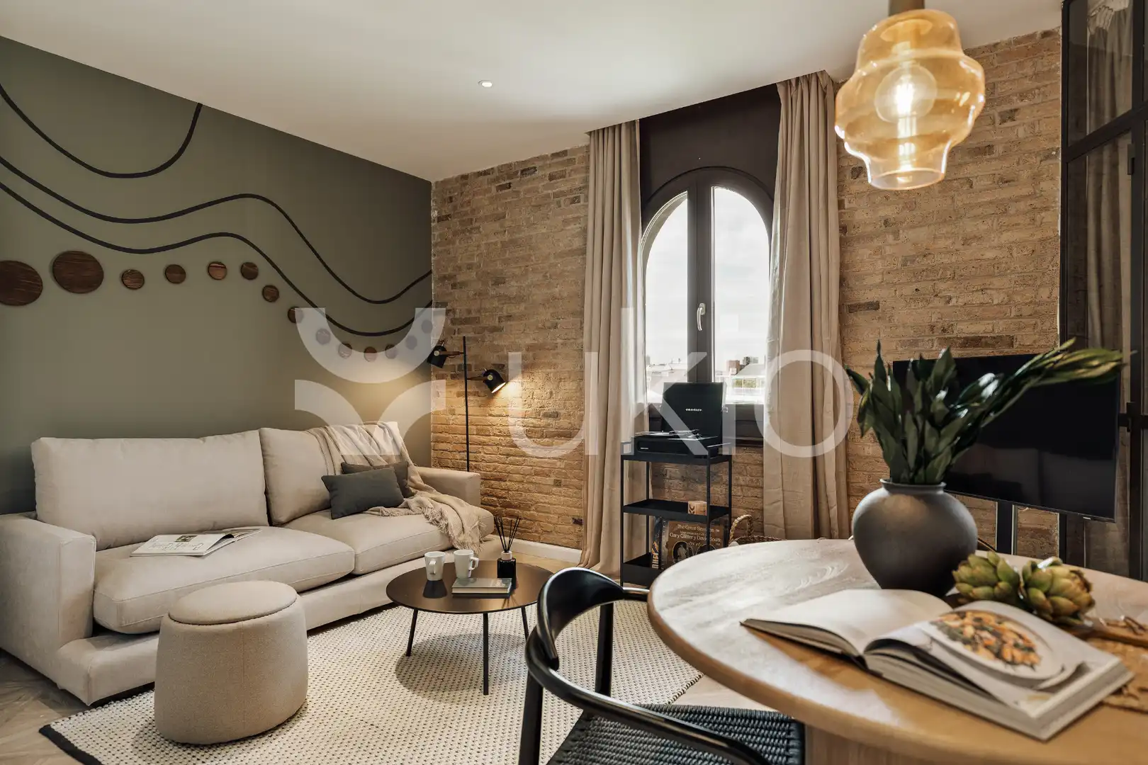 Sala d'estar de Apartament de lloguer en Barcelona amb Aire condicionat, Calefacció i Moblat