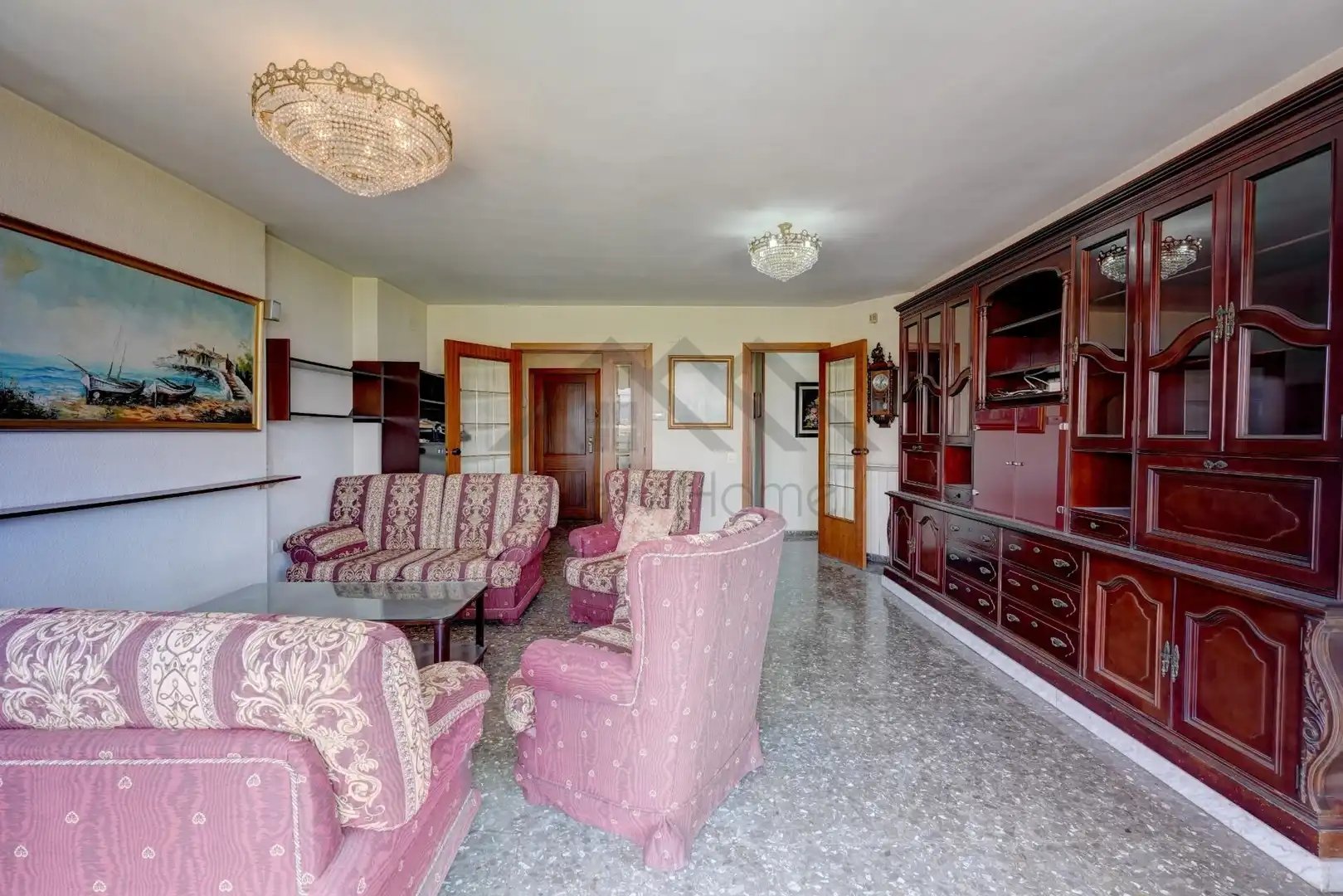 Living room of Flat for sale in  Valencia Capital  with Heating, Furnished and Balcony
