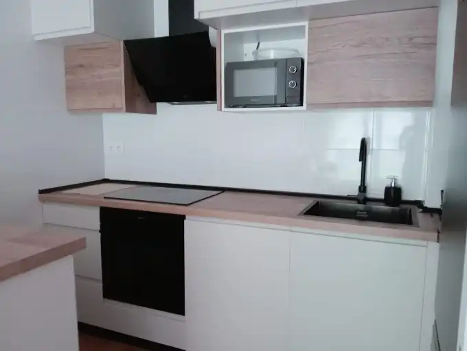 Kitchen of Flat for rent in Miengo  with Heating, Private garden and Parquet flooring