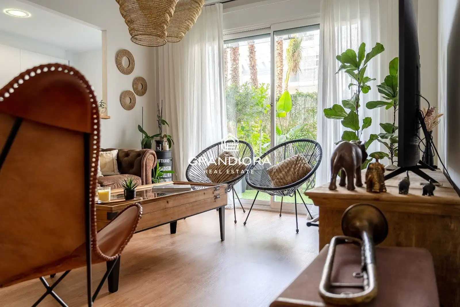 Wohnzimmer von Wohnung zur Miete in Sant Andreu de Llavaneres mit Klimaanlage, Terrasse und Schwimmbad