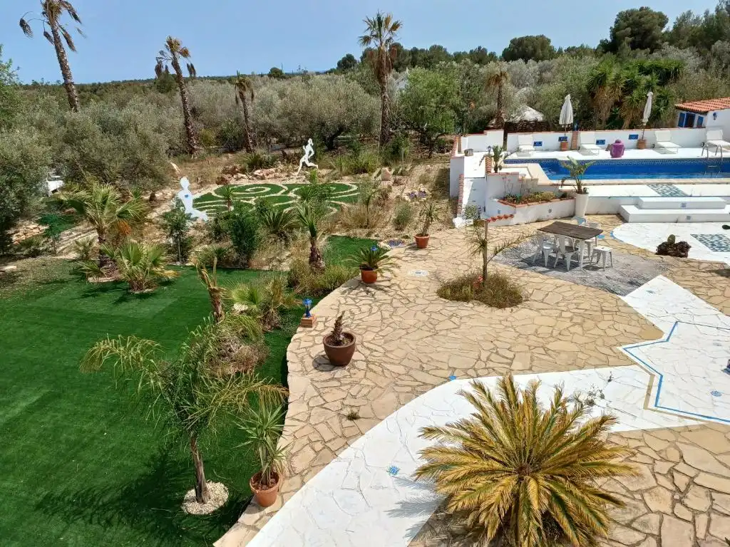 Garten von Haus oder Chalet zur Miete in L'Ametlla de Mar  mit Klimaanlage, Privatgarten und Schwimmbad