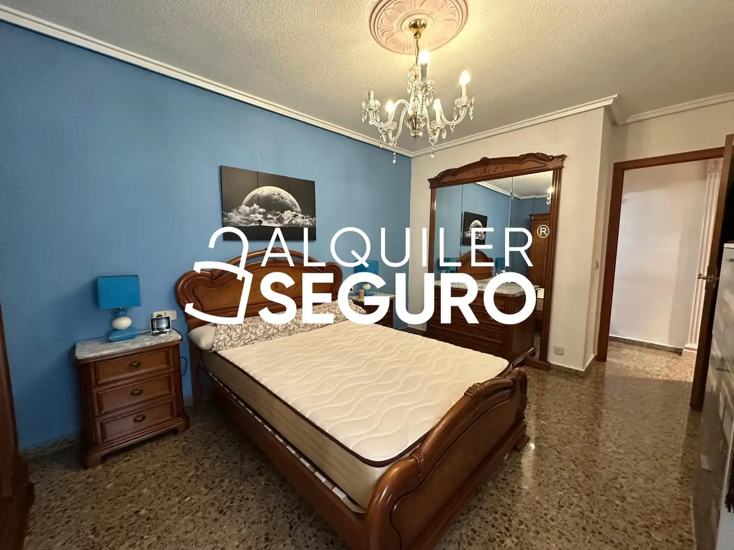 Bedroom of Flat for rent in Alfafar  with Air Conditioner, Terrace and Furnished