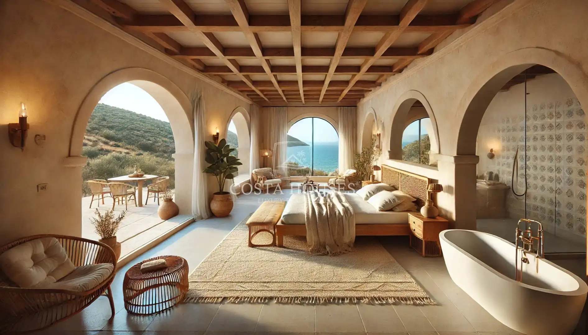 Habitación de Casa o chalet en venta en Moraira con Aire acondicionado, Jardín privado y Terraza