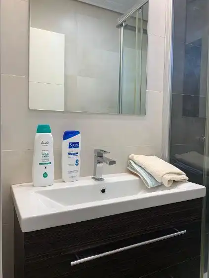 Baño de Piso de alquiler en  Pamplona / Iruña con Calefacción, Parquet y Amueblado