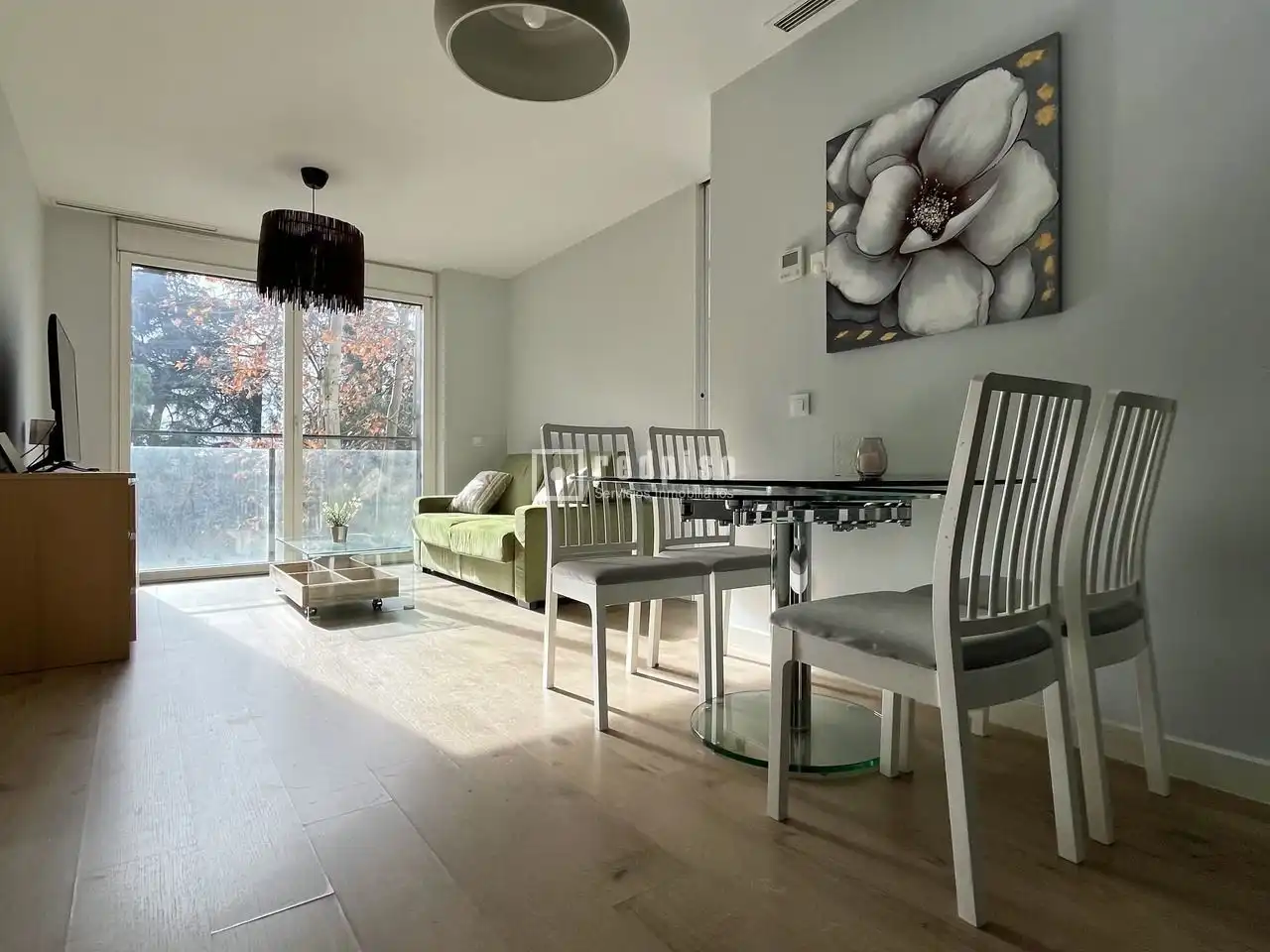 Wohnzimmer von Wohnung zur Miete in Madrid mit Klimaanlage, Heizung und Terrasse