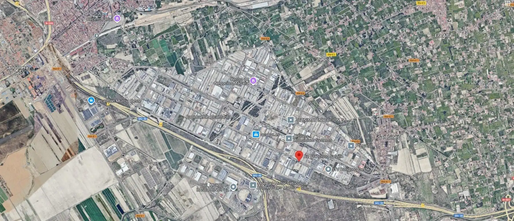 Vista exterior de Nau industrial en venda en Murcia