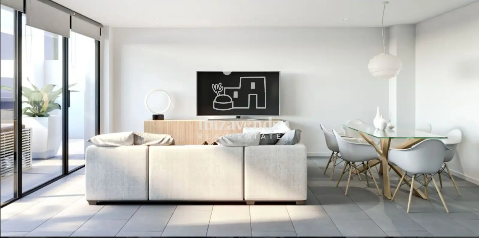 Wohnzimmer von Wohnung zum Verkauf in Sant Joan de Labritja mit Klimaanlage, Terrasse und Abstellraum