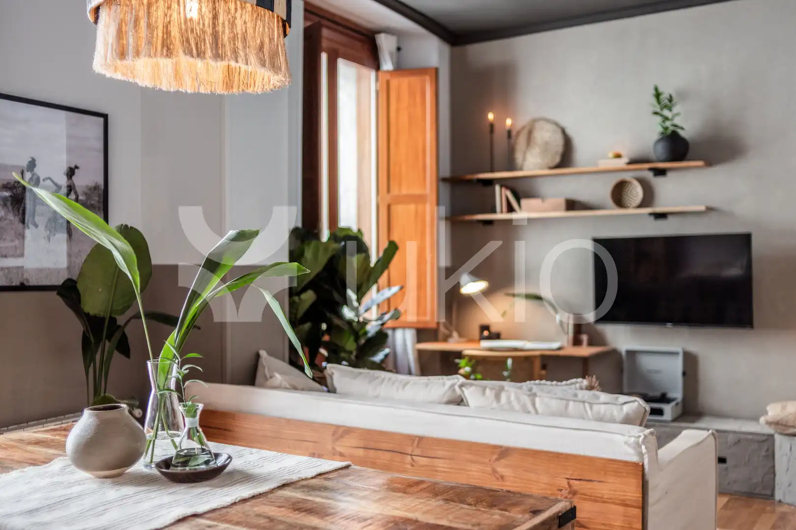 Sala de estar de Apartamento de alquiler en Madrid con Aire acondicionado, Calefacción y Amueblado