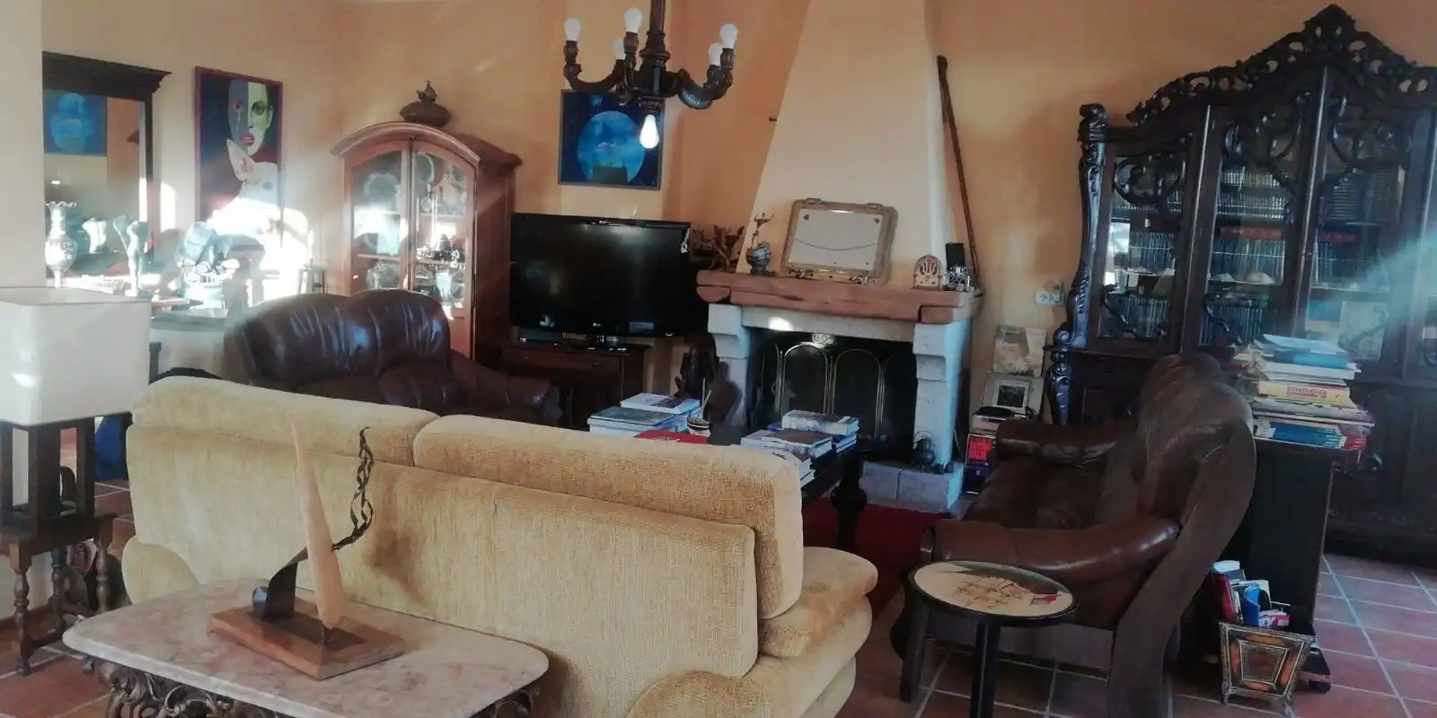 Sala d'estar de Casa o xalet en venda en Poio amb Aire condicionat, Calefacció i Jardí privat