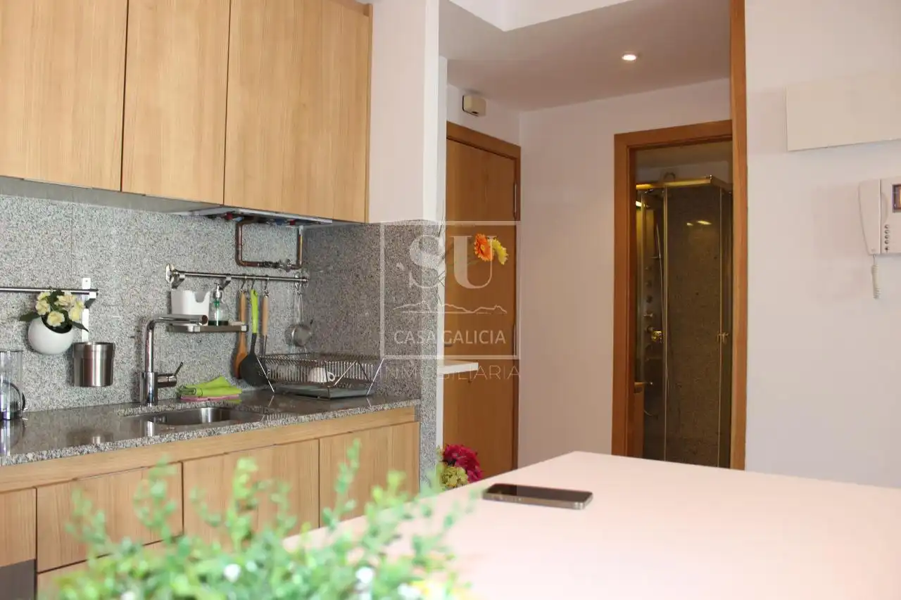 Kitchen of Flat for rent in Baiona  with Heating, Parquet flooring and Terrace