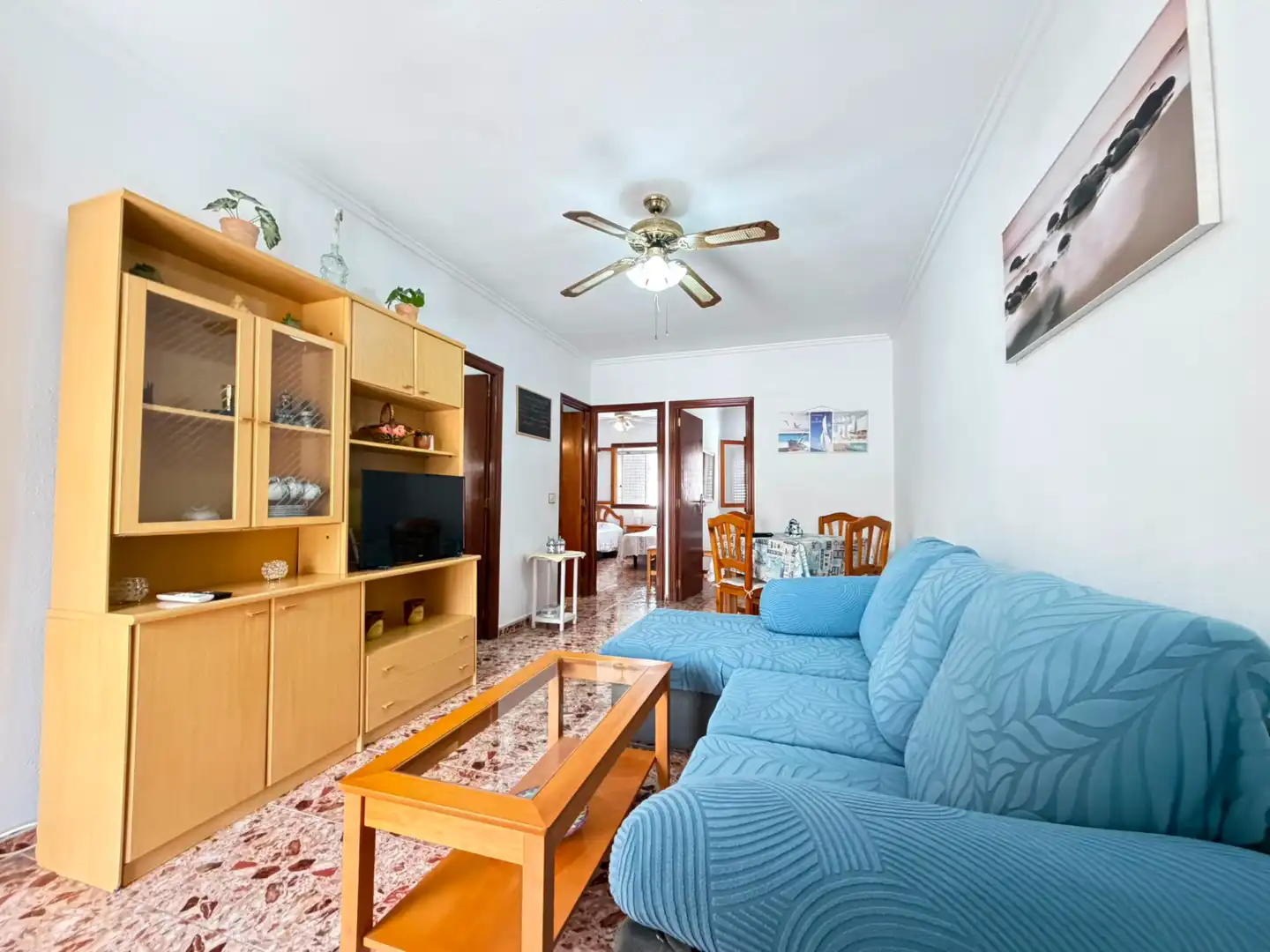 Wohnzimmer von Einfamilien-Reihenhaus zum Verkauf in Los Alcázares mit Klimaanlage, Abstellraum und Möbliert
