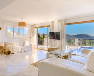 Sala d'estar de Àtic en venda en Santa Eulària des Riu amb Aire condicionat, Terrassa i Piscina