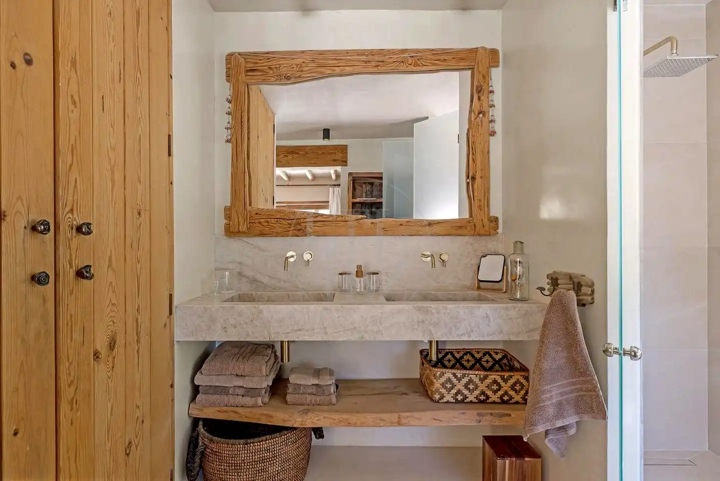 Badezimmer von Haus oder Chalet zur Miete in Sant Josep de sa Talaia mit Klimaanlage, Privatgarten und Schwimmbad