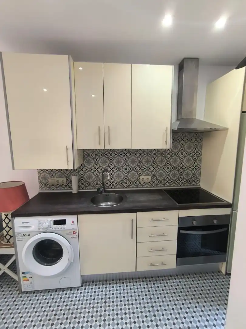 Cocina de Estudio de alquiler en Estepona con Aire acondicionado, Calefacción y Jardín privado