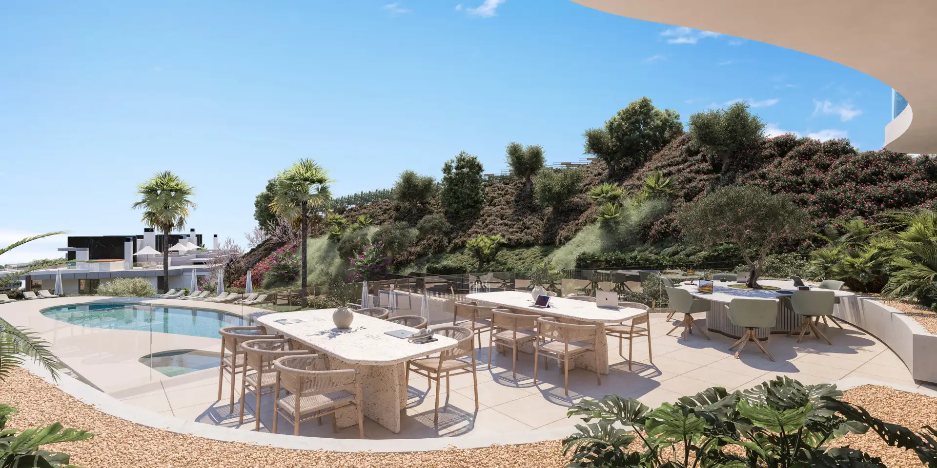 Terrasse von Dachboden zum Verkauf in Marbella mit Klimaanlage, Terrasse und Schwimmbad
