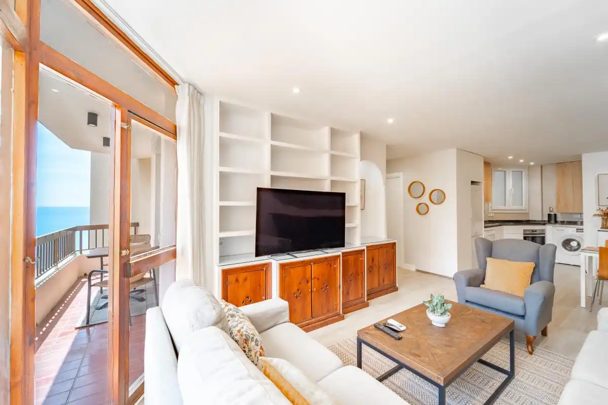 Wohnzimmer von Wohnung zur Miete in Málaga mit Klimaanlage, Heizung und Terrasse