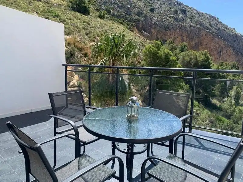 Terrasse von Maisonette zur Miete in Calpe / Calp mit Klimaanlage, Heizung und Terrasse
