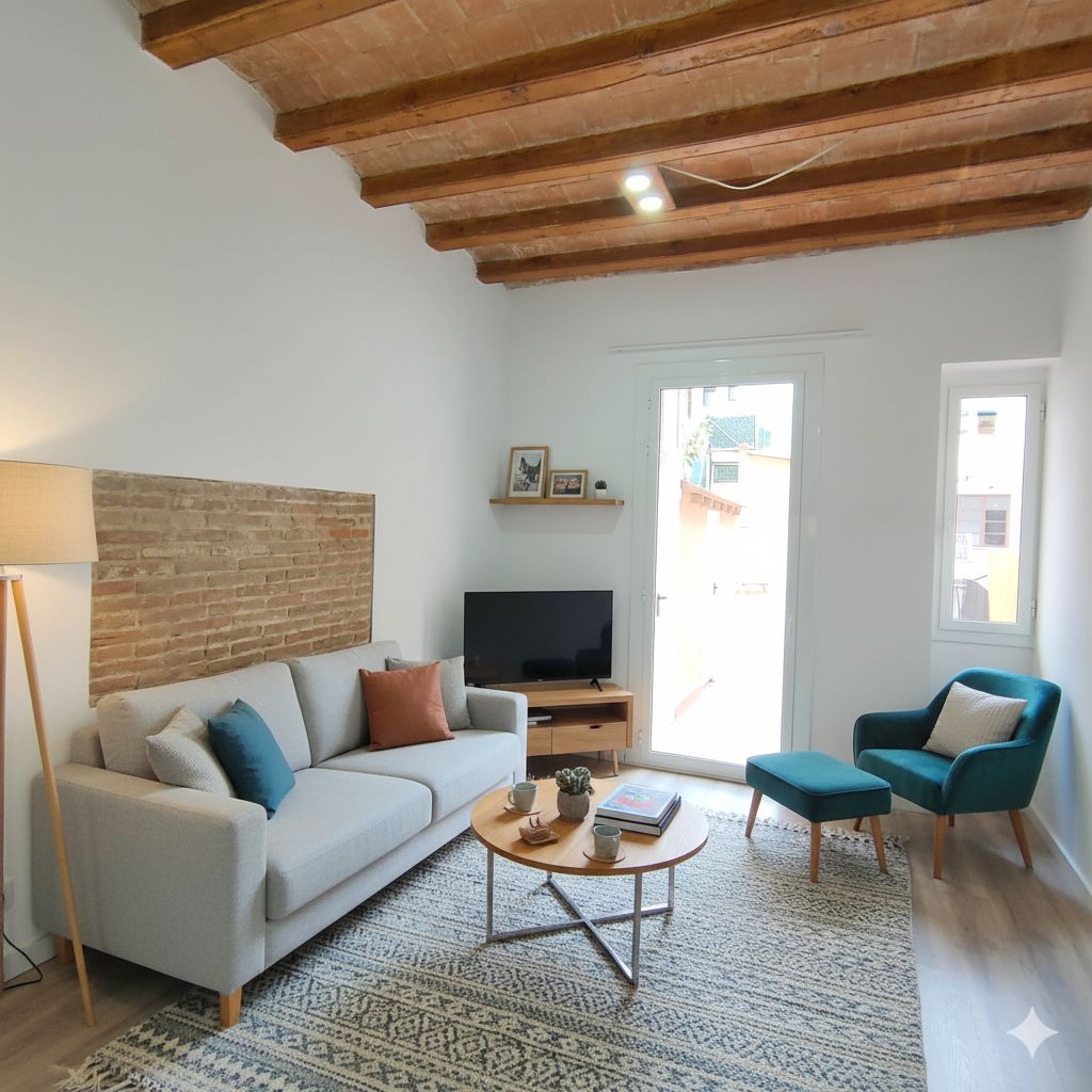 Sala d'estar de Pis en venda en  Barcelona Capital amb Calefacció, Parquet i Terrassa