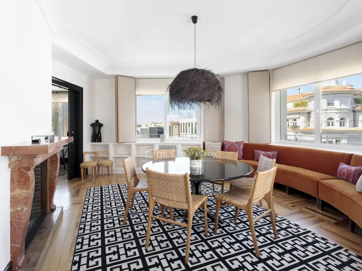 Esszimmer von Wohnung zur Miete in Madrid mit Klimaanlage, Heizung und Parkett
