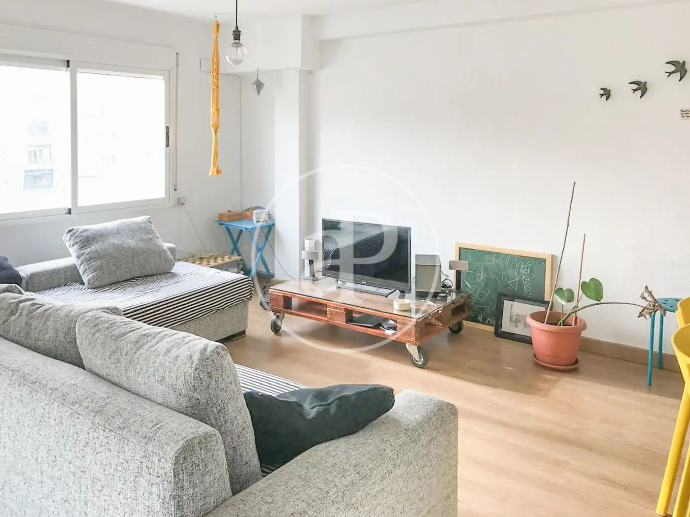 Wohnzimmer von Wohnung zur Miete in Valencia mit Klimaanlage, Heizung und Möbliert