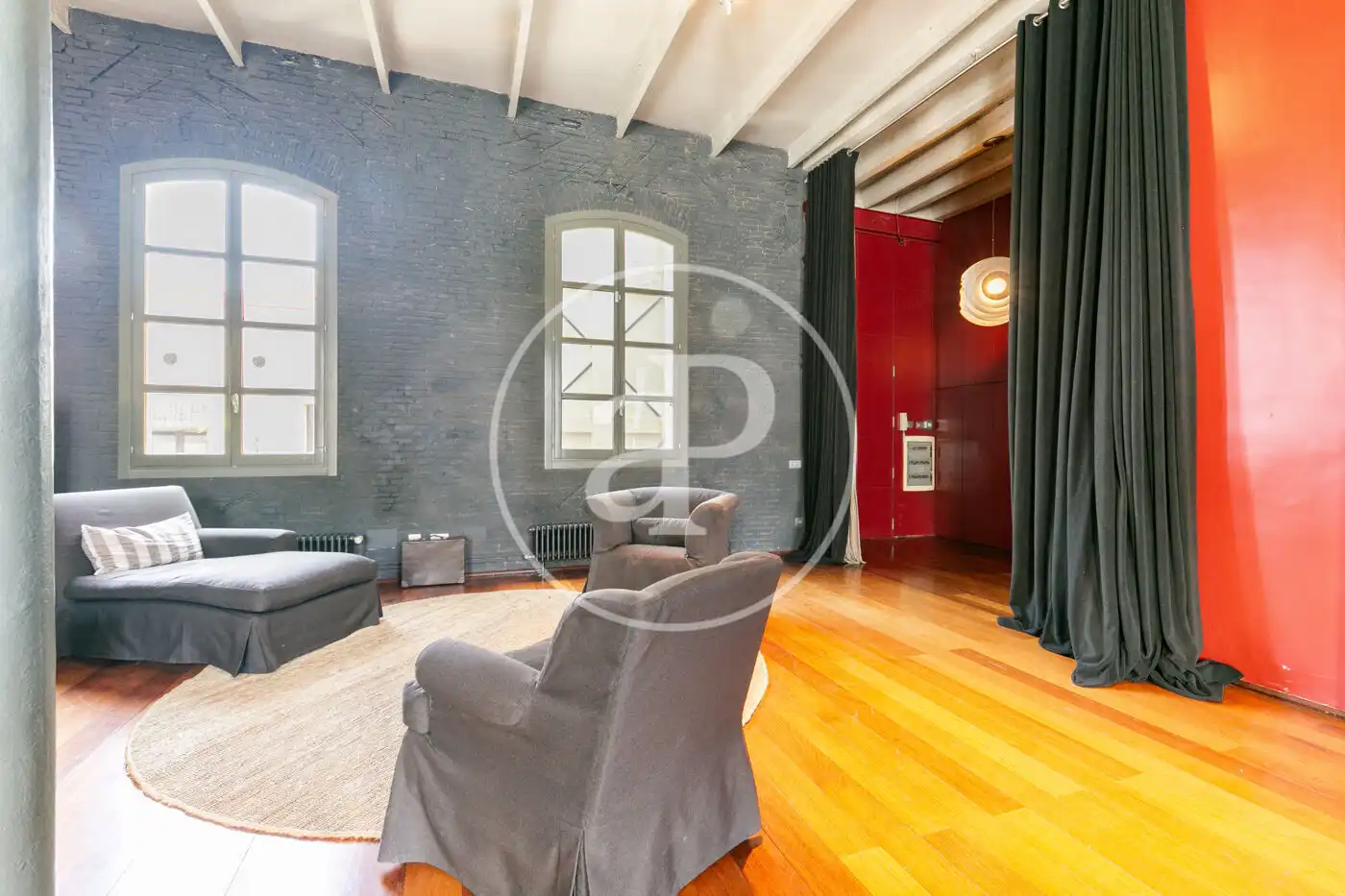 Sala de estar de Piso de alquiler en Barcelona con Aire acondicionado, Calefacción y Amueblado