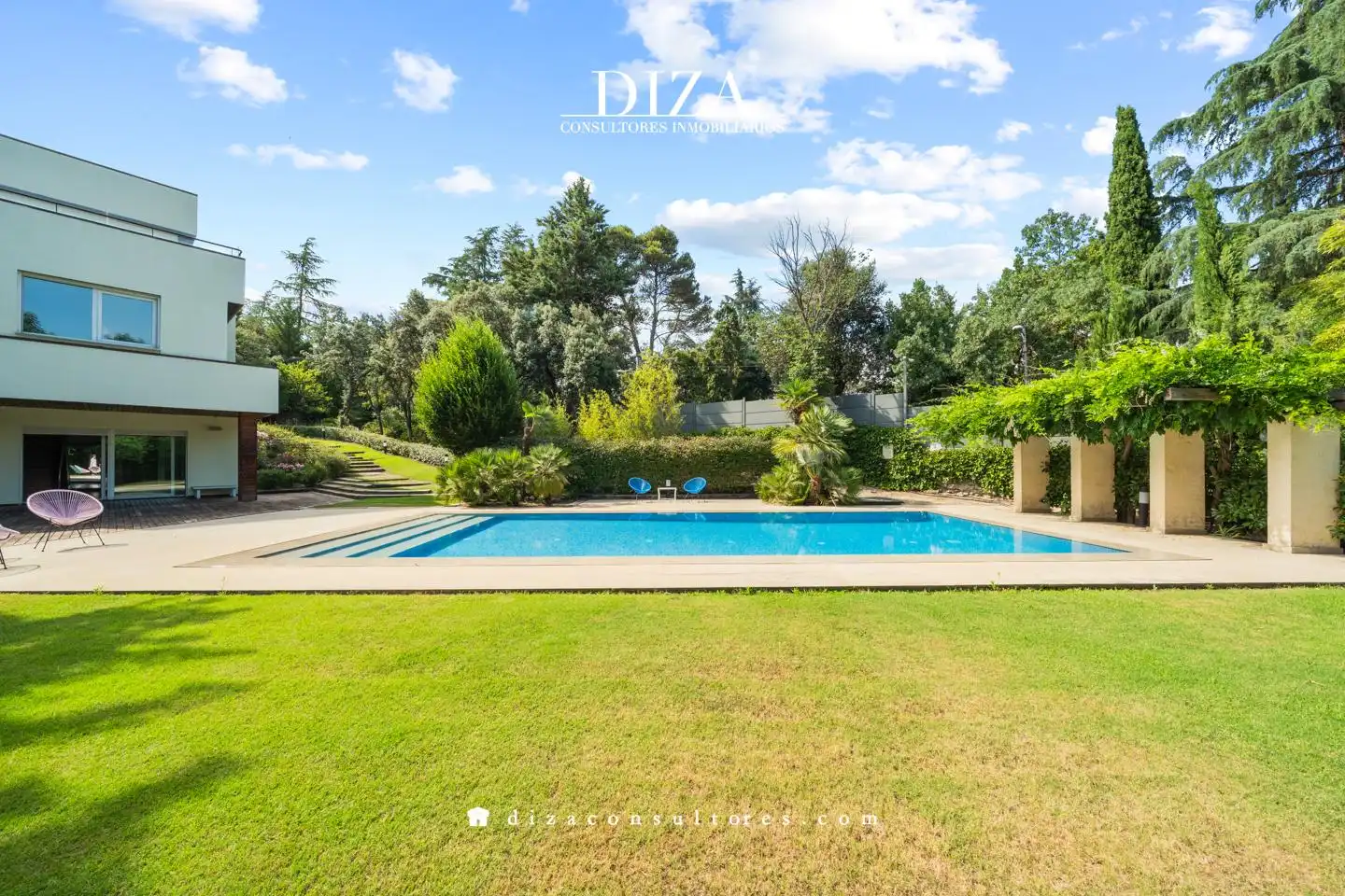 Swimming pool of Houses for rent in Madrid  with Air Conditioner, Heating and Private garden