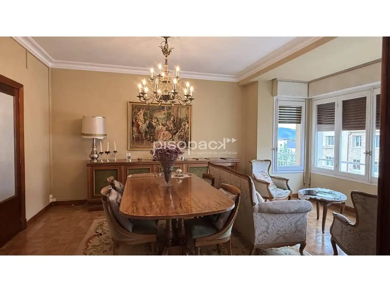 Dining room of Flat for sale in  Pamplona / Iruña  with Heating, Parquet flooring and Storage room