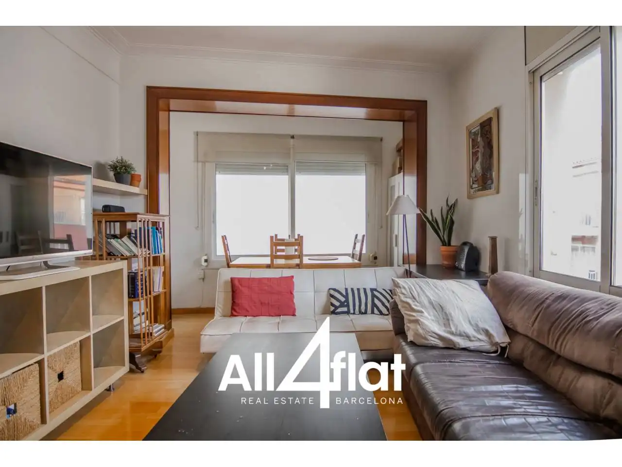 Wohnzimmer von Wohnung zur Miete in Barcelona mit Klimaanlage, Heizung und Parkett